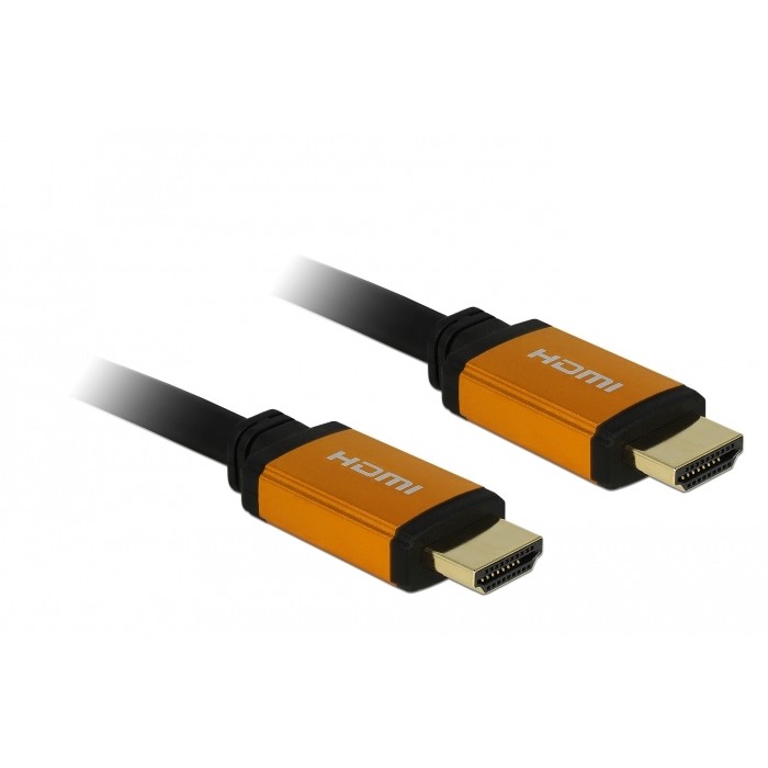 Kabllo HDMI DELOCK Ultra High Speed / 48Gbps / 8K / 60Hz / St–St / 0.5m - Zezë - Figura 2