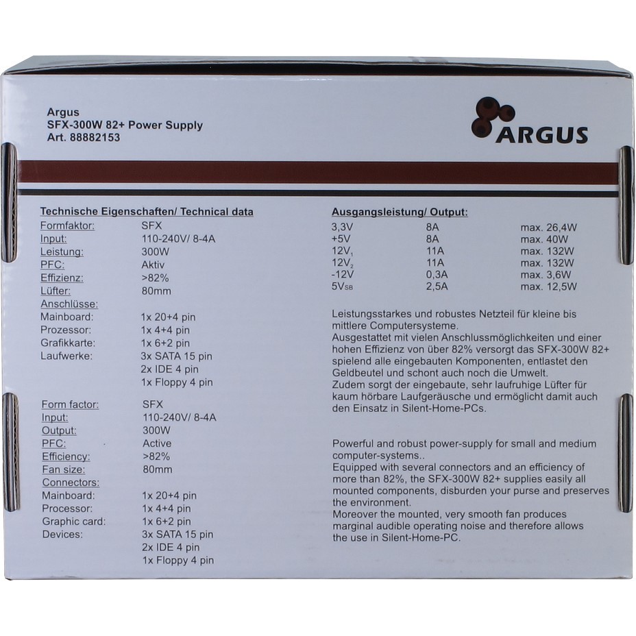 Furnizues Energjie PSU SFX 300W Inter-Tech Argus SFX-300W 82+ - Figura 4