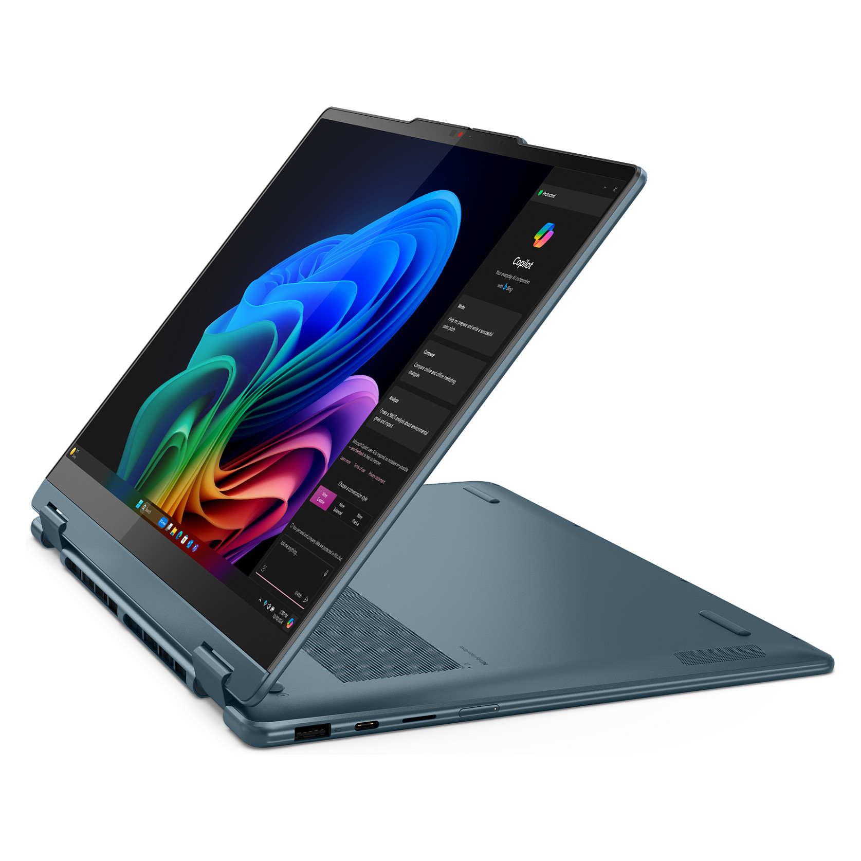 Laptop Lenovo Yoga 7 2-in-1 / Ryzen AI 5 340 / 16GB LPDDR5x / 512GB / 14" WUXGA OLED / Touchscreen / Radeon 840M / DE - Blu/Gjelbër - Figura 5