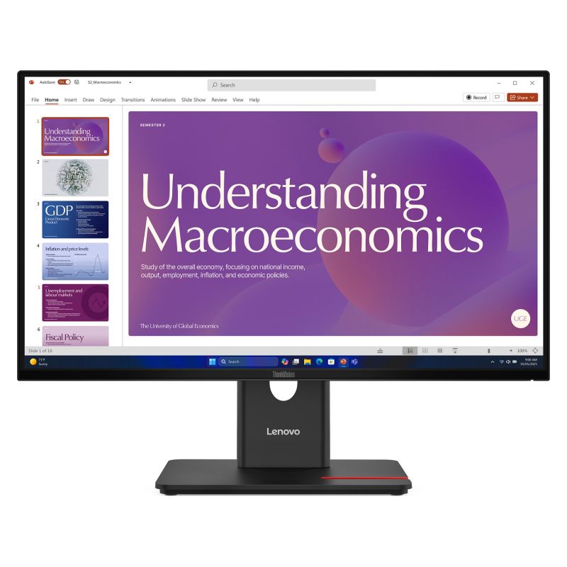 Monitor Lenovo ThinkVision T24D-40 / 23.8"/ Full HD IPS / LCD / 120Hz / 6ms / USB-C + USB-A + HDMI + DisplayPort - Zezë