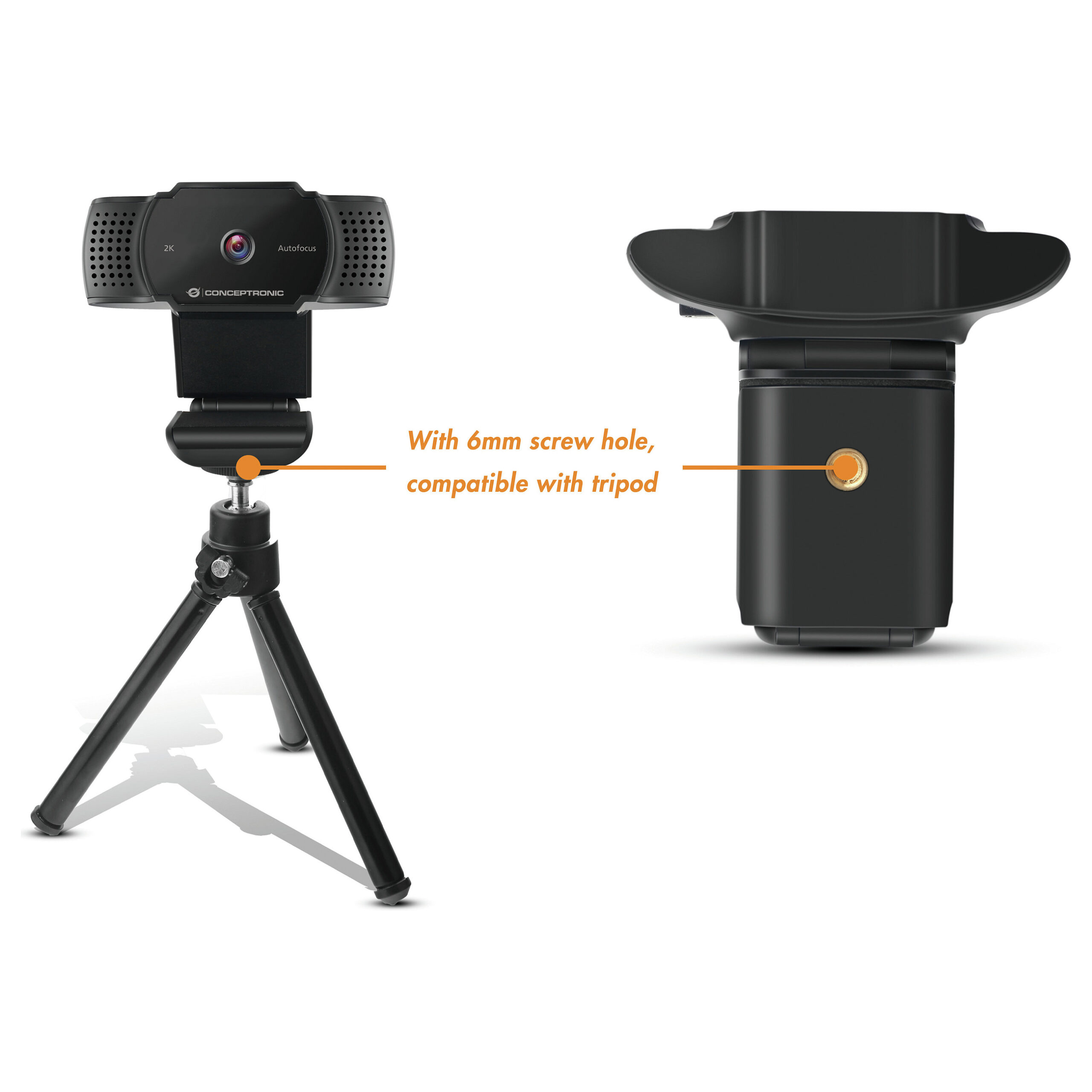 Webcam Conceptronic AMDIS02B / USB-A 2.0 / 2K Super HD - Zezë - Figura 3