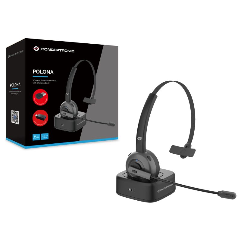 Kufje pa kabllo CONCEPTRONIC Headset Mono – Zezë - Figura 2