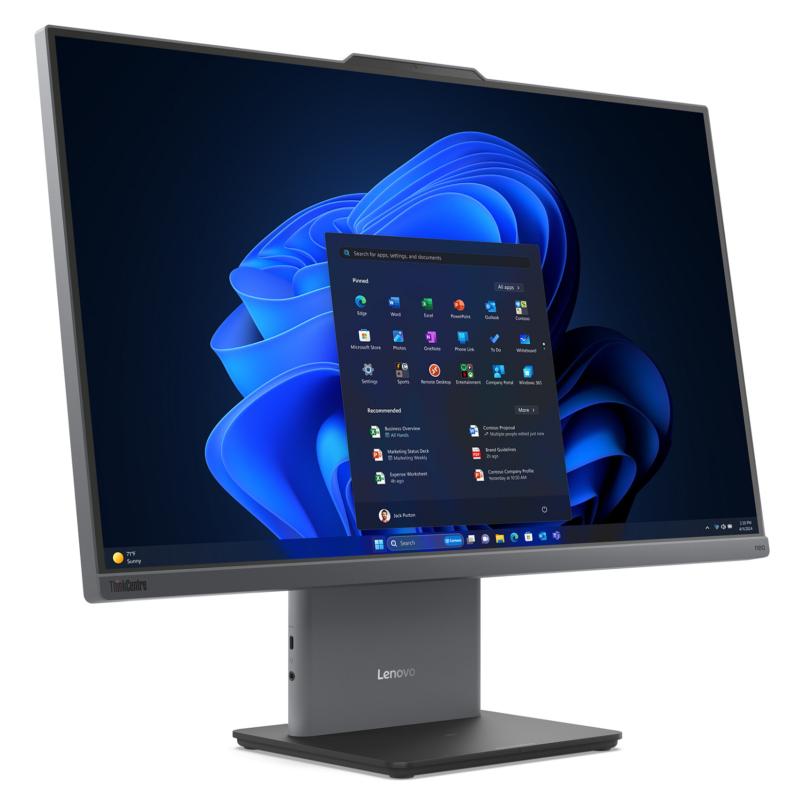 AIO Lenovo ThinkCentre Neo50a-27 G5 / i5-13420H / 16GB DDR5 / 512GB / 27" Full HD IPS / Tastierë+Maus / Intel UHD Graphics - Gri e Errët - Figura 3