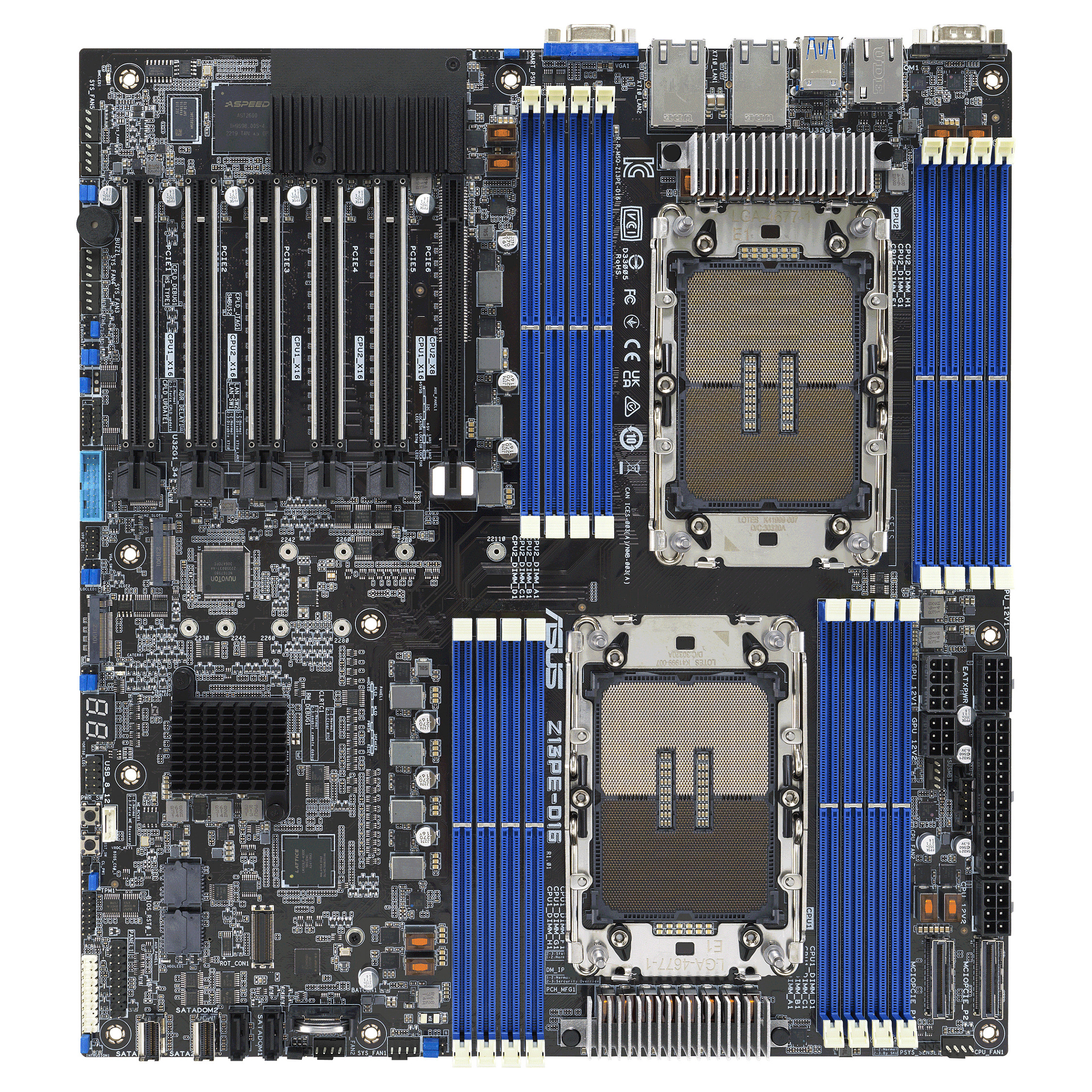 Pllakë Amë Server Intel ASUS Z13PE-D16 / E-ATX / 2x LGA 4677 / DDR5 / 2x10g - Figura 2