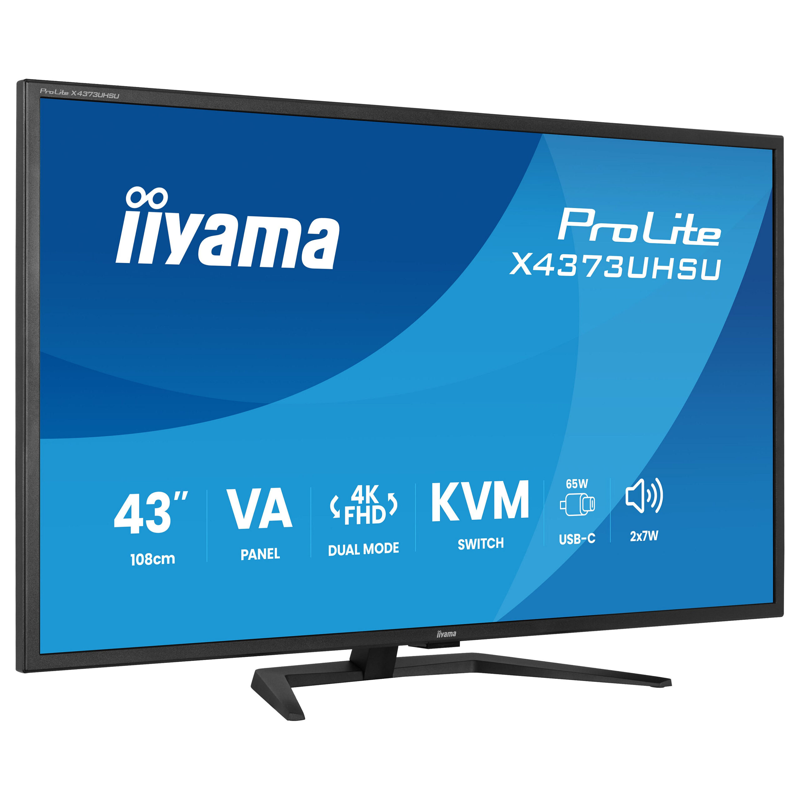 Monitor iiyama ProLite X4373UHSU-B2 / 43"/ 4K Ultra HD VA LED / 60Hz / 3ms / HDMI+DP - Zezë - Figura 2