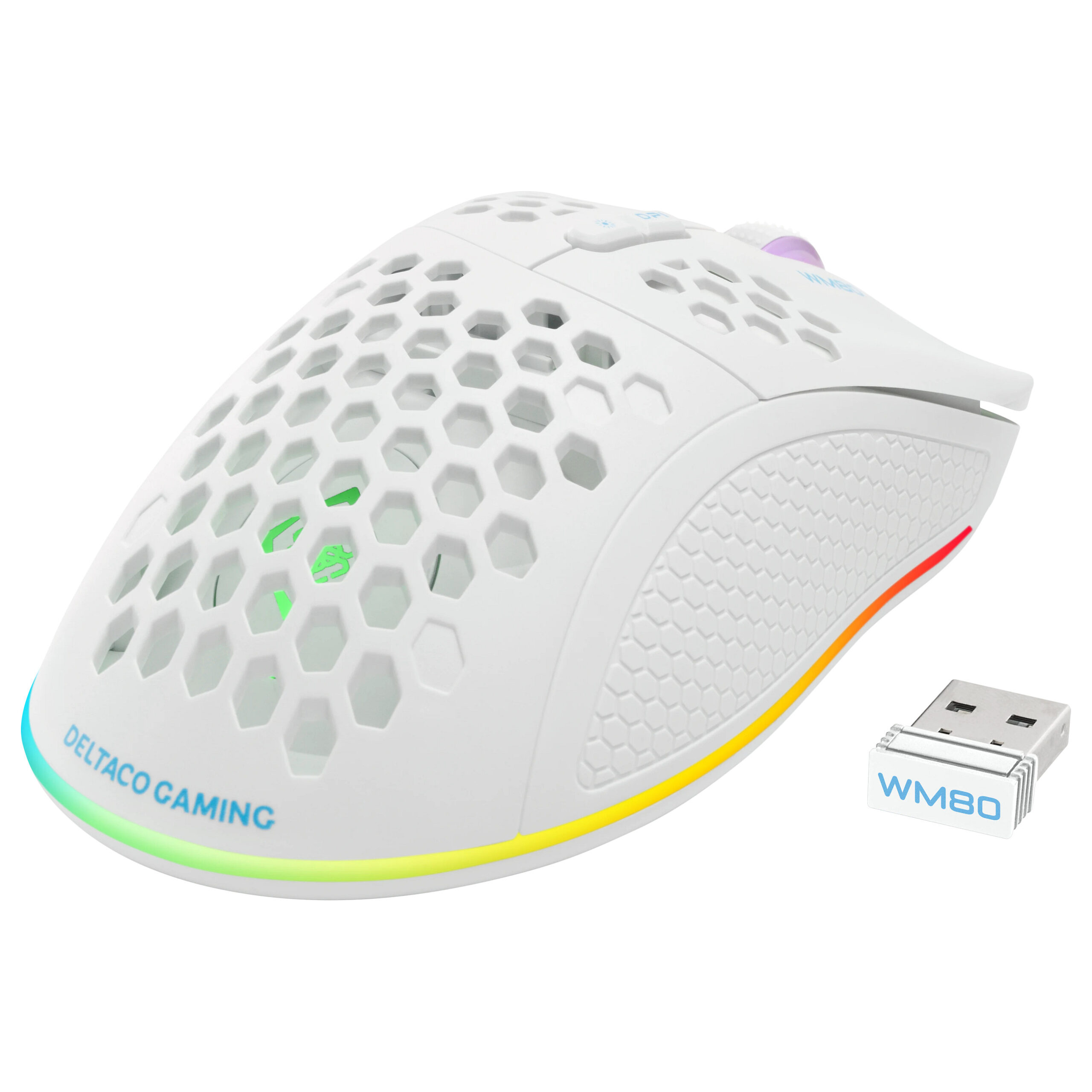 Maus Gaming Deltaco / USB / RGB – Bardhë - Figura 2