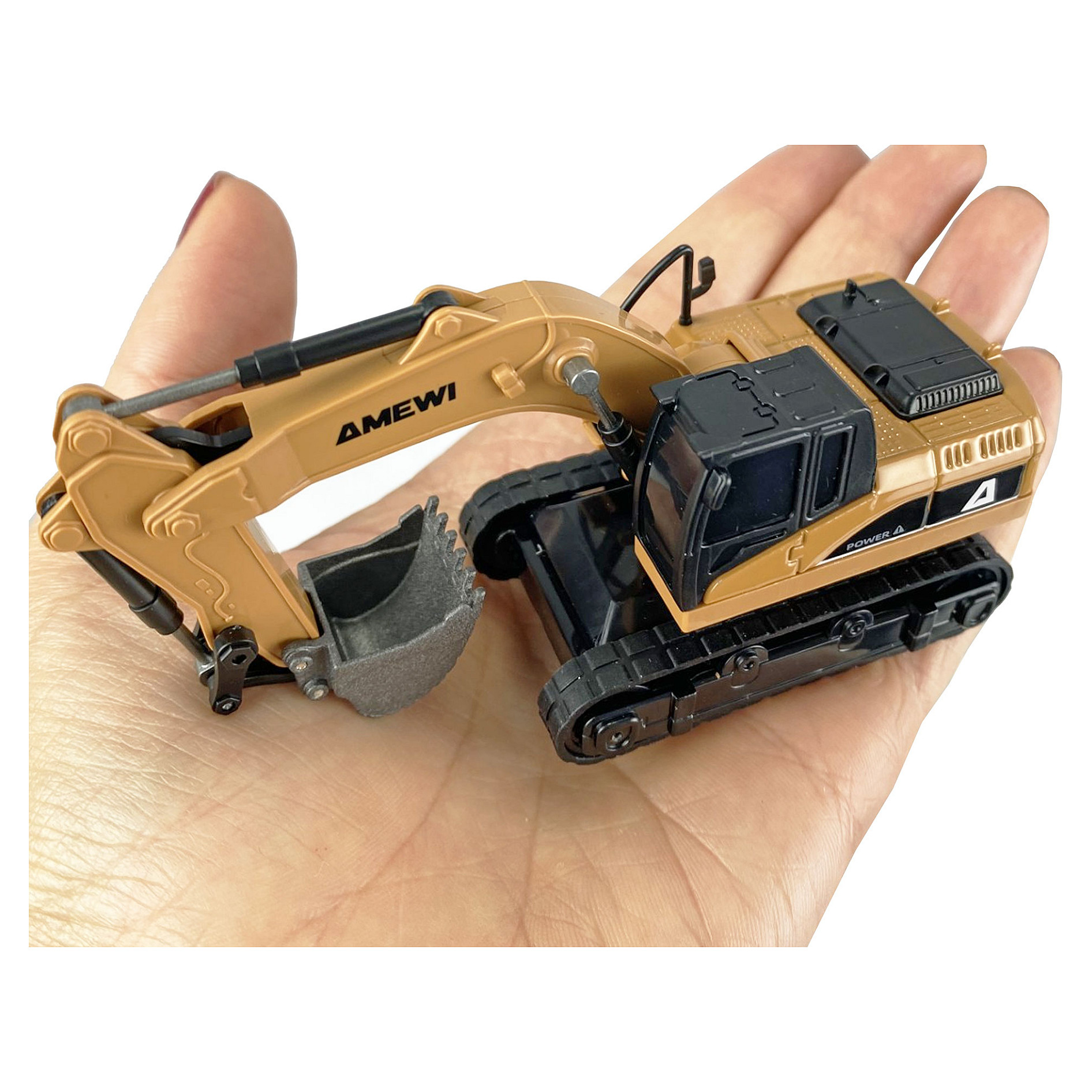 Lodër Bager RC Amewi Mini Metal 8-Kanal 1:64 RTR - Verdhë/Zezë - Figura 4