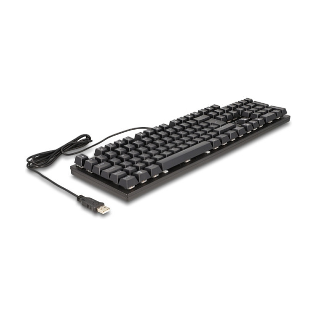 Tastierë me kabllo Delock Wired / RGB / QWERTZ / German Language - Zezë