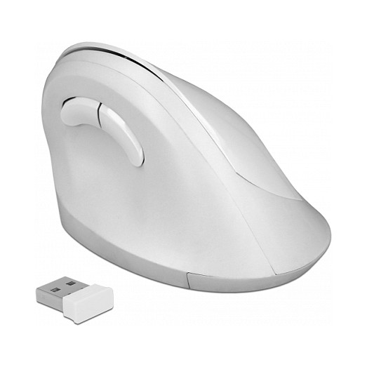 Maus pa kabllo Delock Ergonomik USB – Bardhë - Figura 2
