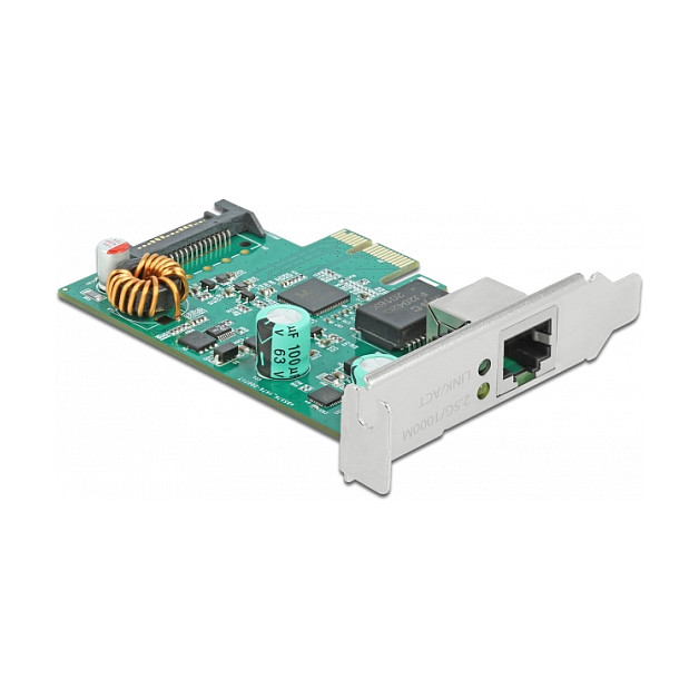 DeLOCK PCI Express x1 2.5 Gigabit LAN Card RTL8125 1x RJ45 PoE+ Network Adapter