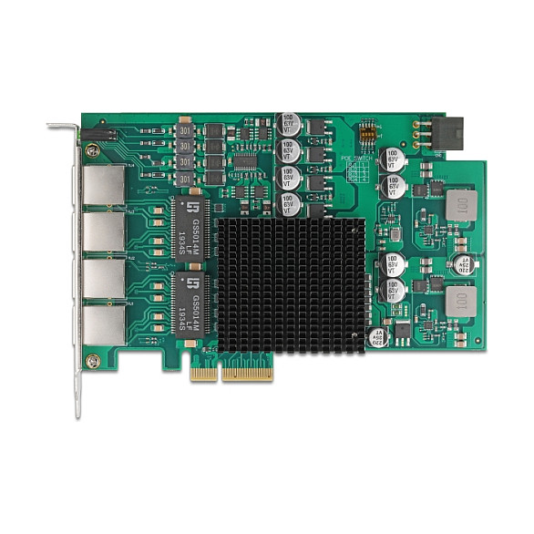 DeLOCK PCI Express x4 Gigabit 4-Port LAN Card Intel i350 4x RJ45 PoE+ Network Adapter
