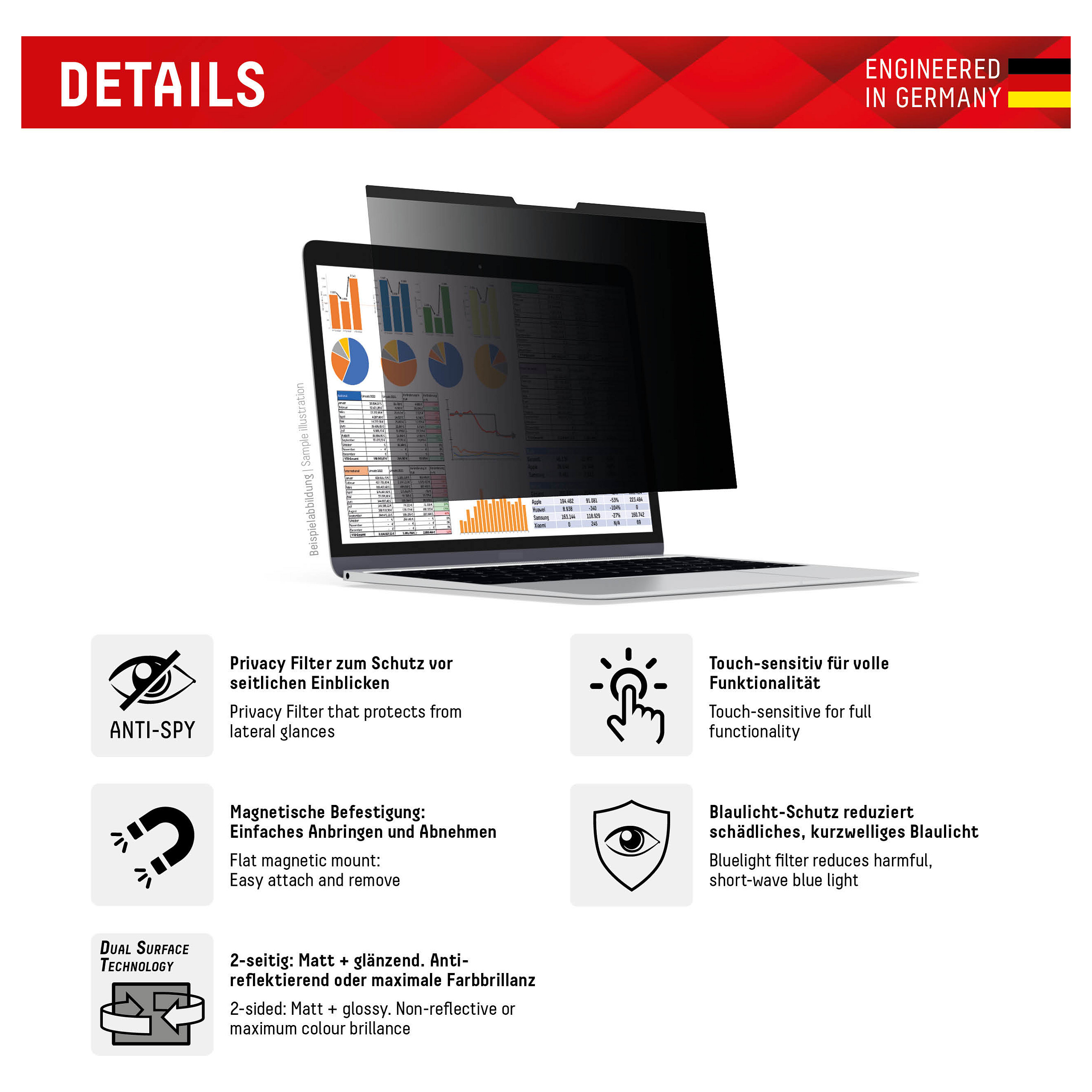 Filtër Privatësie DISPLEX Privacy Safe për Laptop 15.6” (16:9) - Zezë - Figura 2