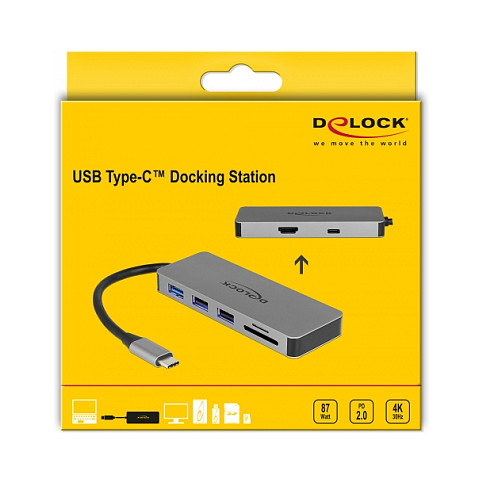 Docking Station DeLOCK 4K HDMI / 1xUSB-A / 1xUSB-C / 1xHDMI / SD / PD 2.0 – Gri - Figura 4