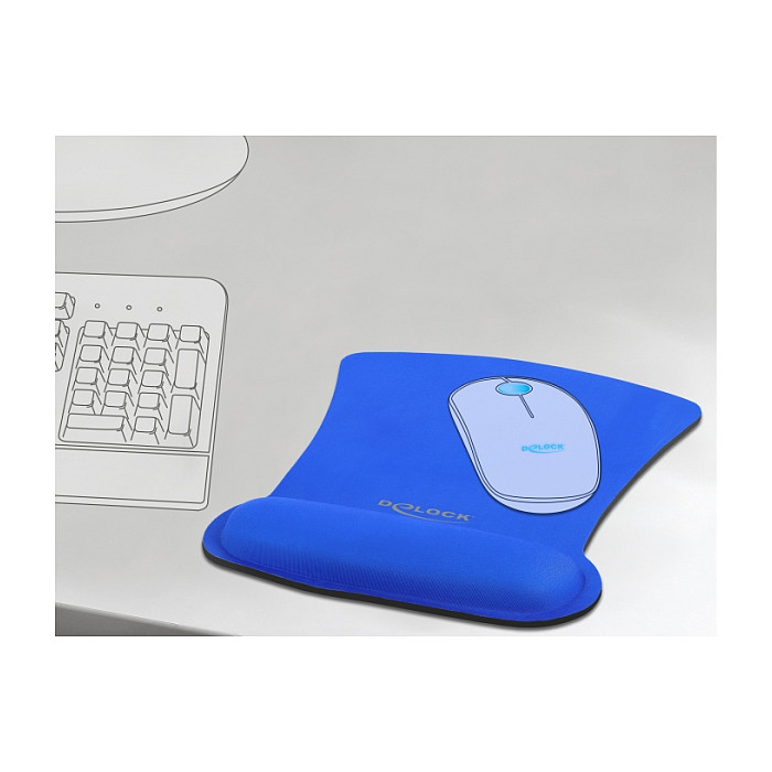 Mauspad DeLock ergonomik me mbështetëse kyçi 255x207x20mm -Blu - Figura 3