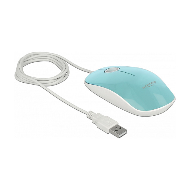 Maus me kabllo Delock Optike 3 Butona LED USB Type-A – Bardhë/Blu - Figura 3