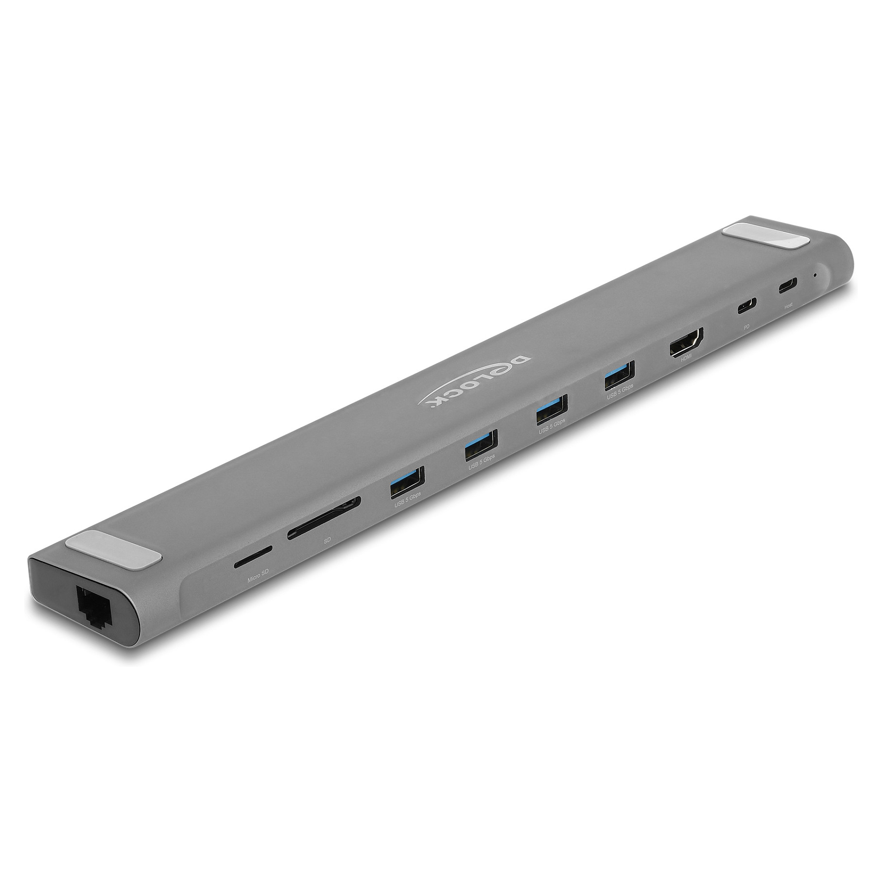 Docking Station DeLOCK Slim 4K / 1xHDMI / 4xUSB-A / 1xUSB-C / LAN / SD - Gri