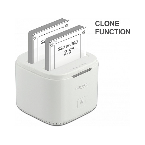 Duplikator DeLOCK / 2×2.5″ SATA HDD/SSD - Bardhë - Figura 4