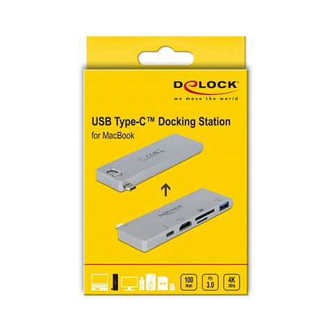 Docking Station për MacBook DeLOCK / 1xUSB‑C / 1xUSB-A / 1xHDMI / Card Reader - Gri - Figura 4