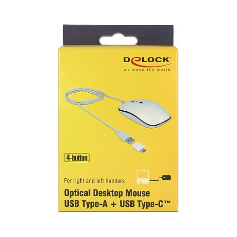 Maus me kabllo Optische Desktop Mouse / USB‑A + USB‑C / 4 Buttons - Bardhë - Figura 4