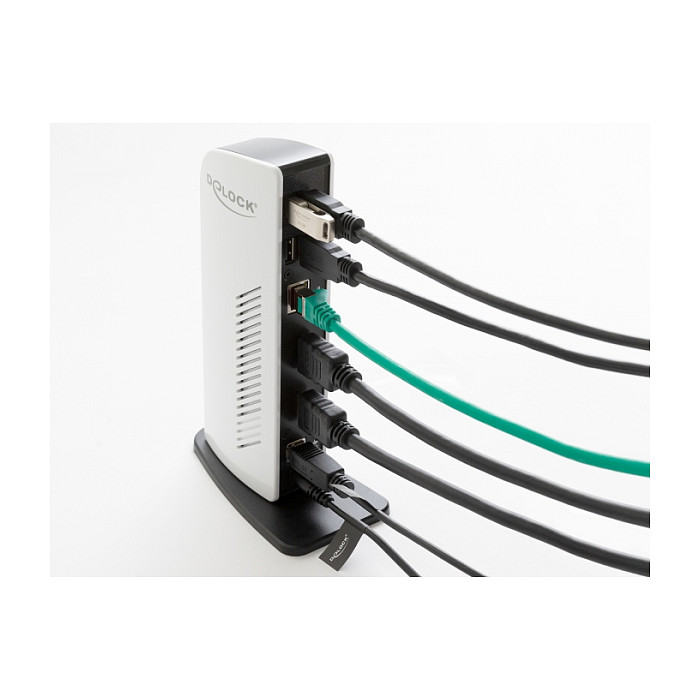 Docking Station DeLOCK / 2xHDMI / 2xUSB-A / 1xUSB-B / LAN / Audio - Bardhë - Figura 2
