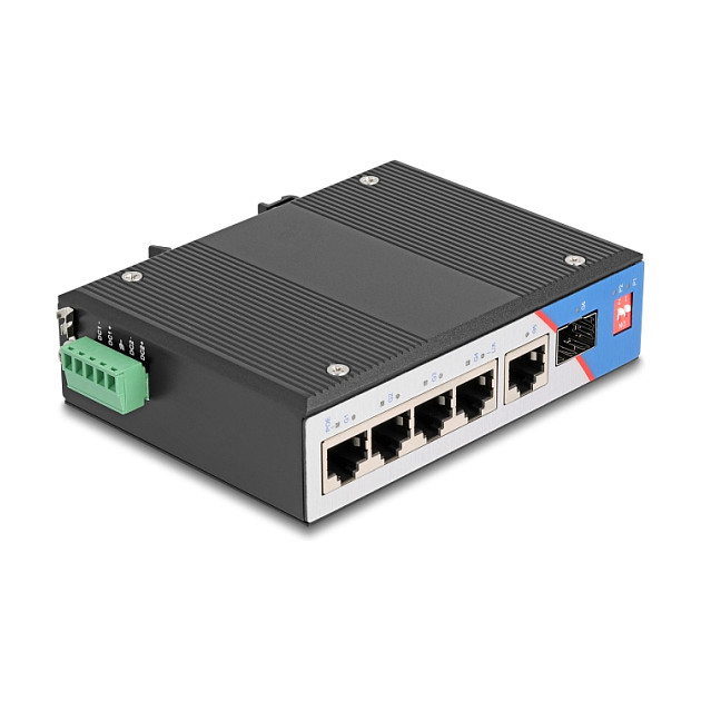 DeLOCK Industrial 5-Port Gigabit PoE Switch 1x SFP DIN-Rail Ethernet Switch for Industrial Networks - Figura 2