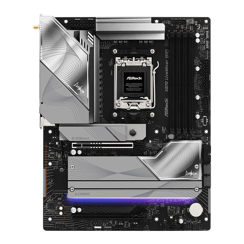 Pllakë Amë AMD AM5 ASRock X870 Livemixer WiFi / DDR5 / ATX / HDMI+USB-C - Figura 2