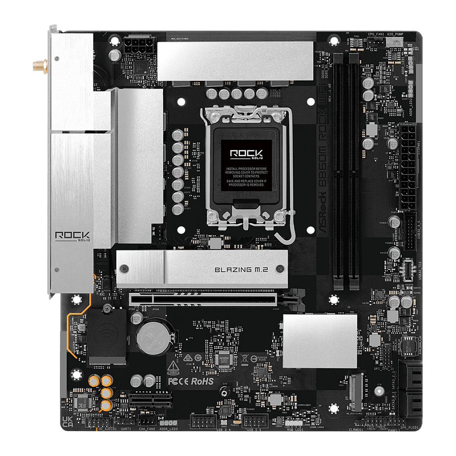 Pllakë Amë Intel ASRock B860M Rock WiFi / Chipset B860 / Socket 1851 / mATX / DDR5 / HDMI+DP - Figura 2