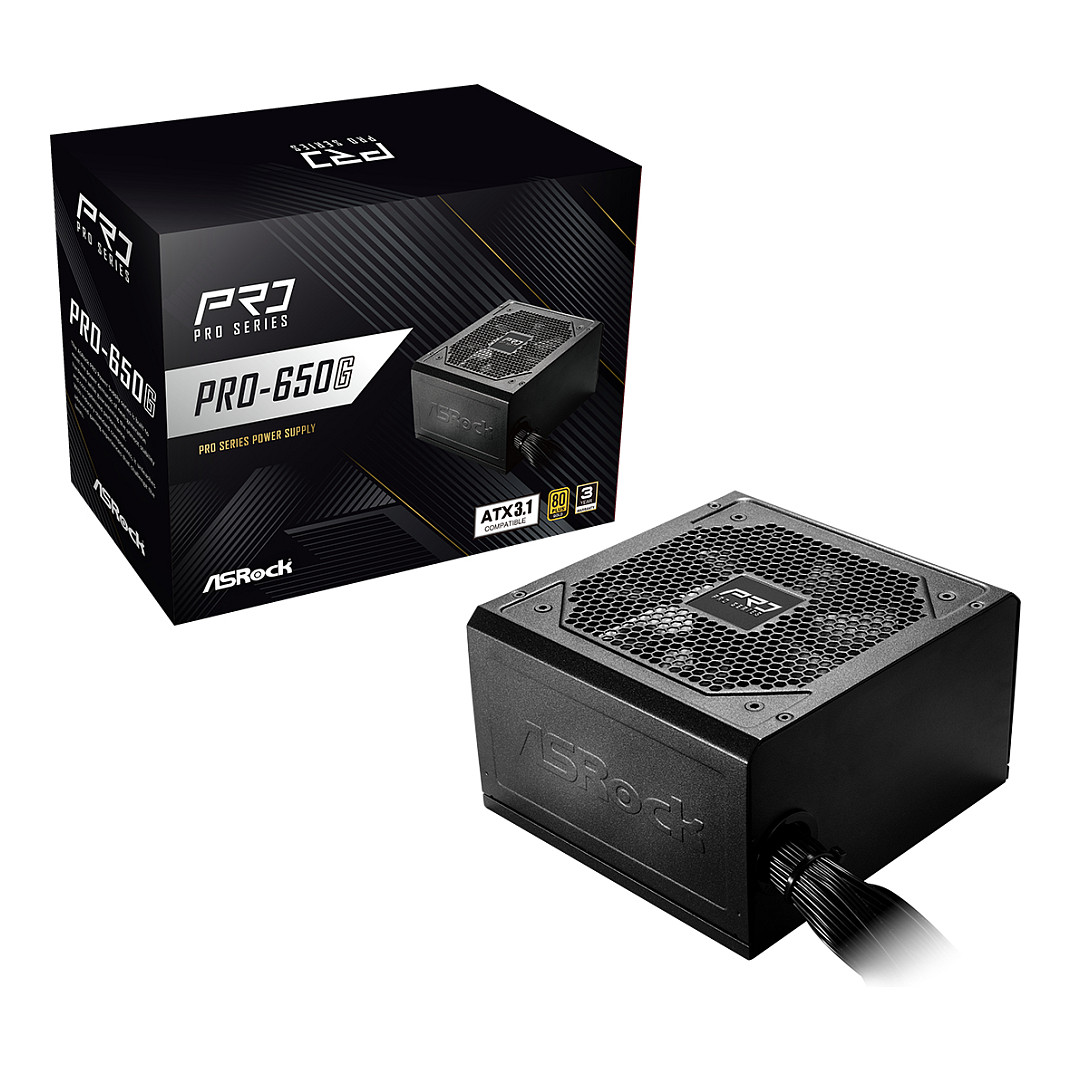 Furnizues Energjie ASRock Pro Series PRO‑650G / 650W / 80 PLUS Gold / ATX