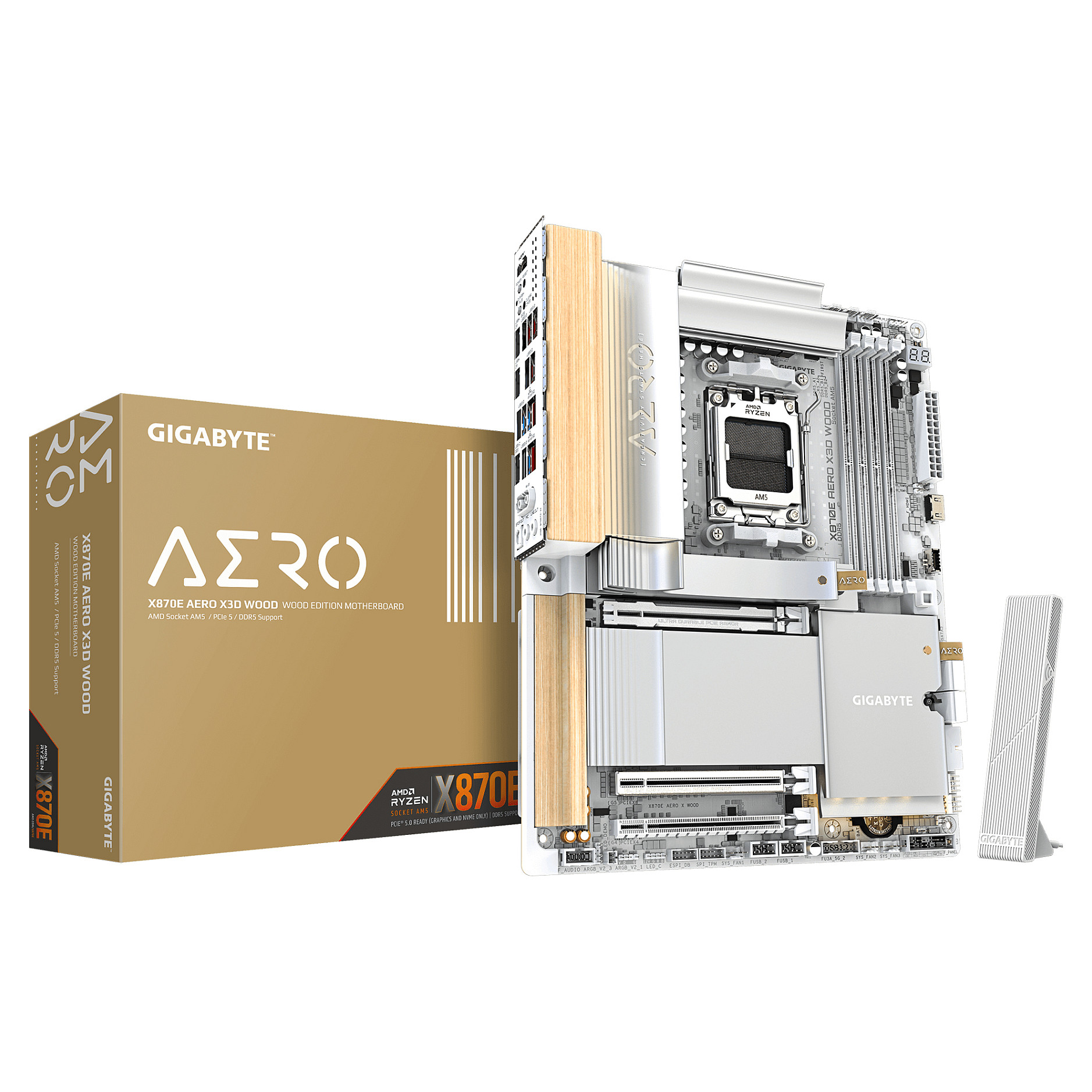 Pllakë Amë AMD AM5 Gigabyte X870E AERO X3D WOOD / DDR5 / ATX / HDMI+DP