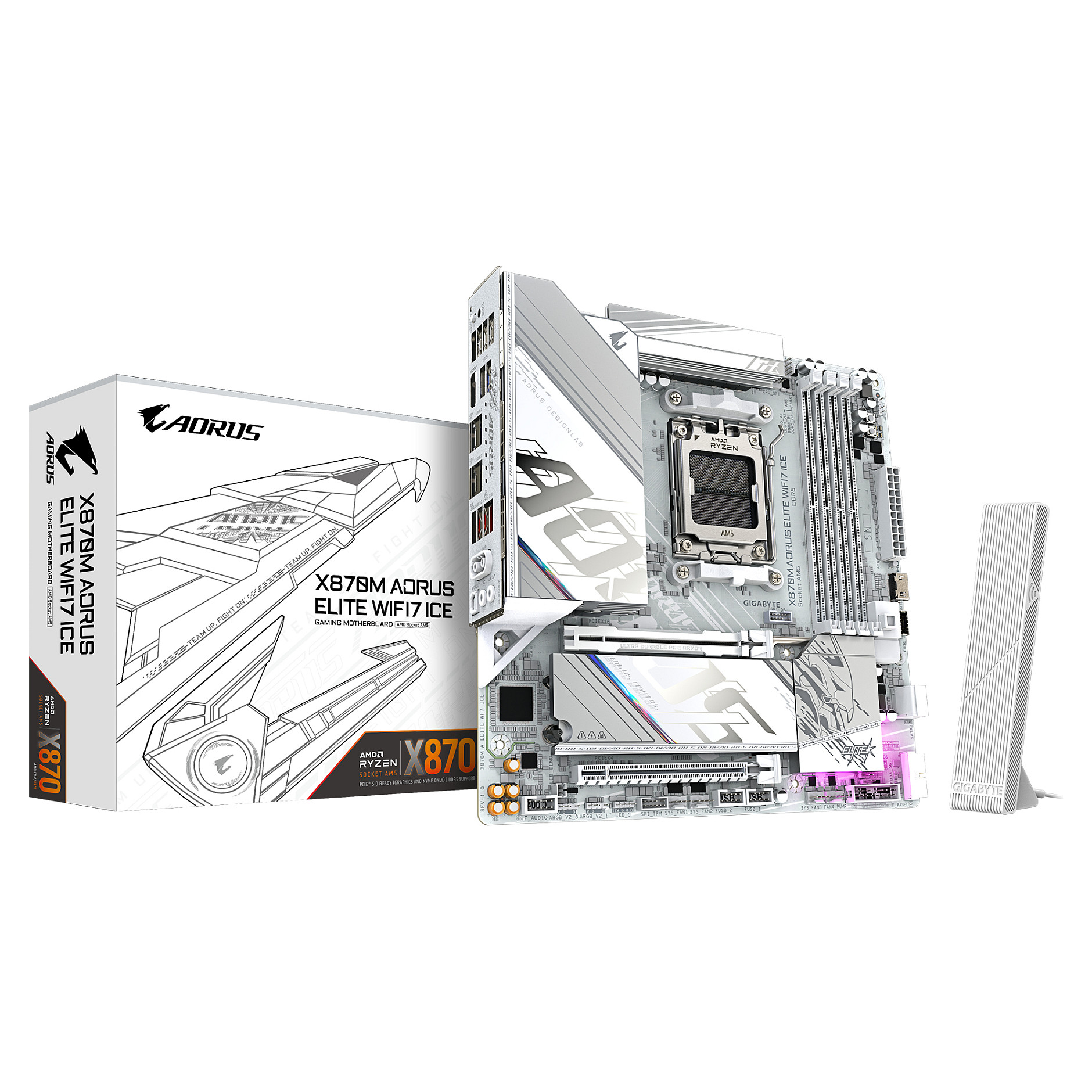 Pllakë Amë AMD Gigabyte X870M A ELITE WF7 ICE / AM5 / DDR5 / HDMI