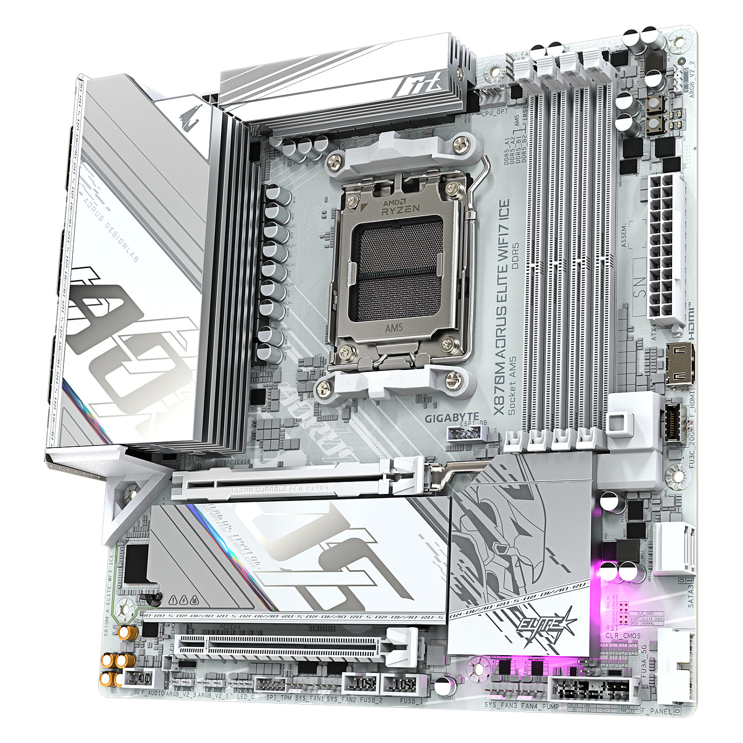 Pllakë Amë AMD Gigabyte X870M A ELITE WF7 ICE / AM5 / DDR5 / HDMI - Figura 3
