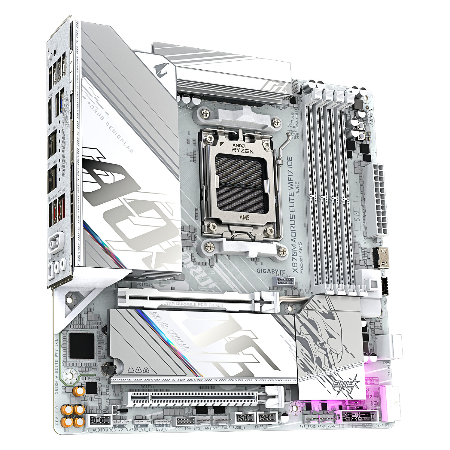 Pllakë Amë AMD Gigabyte X870M A ELITE WF7 ICE / AM5 / DDR5 / HDMI - Figura 4