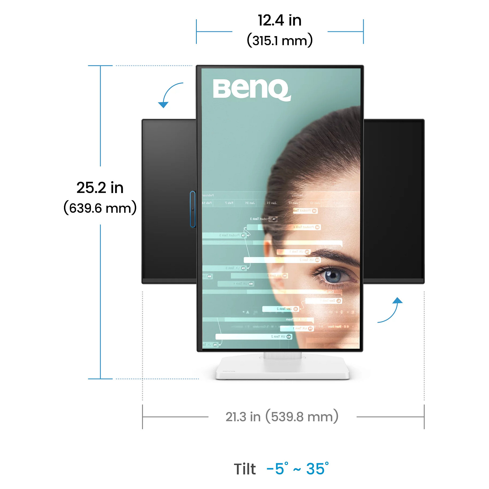 Monitor BenQ GW2490TC / 23.8"/ Full HD IPS / LED / 144Hz / 5ms / HDMI+USB+DP - Bardhë - Figura 5