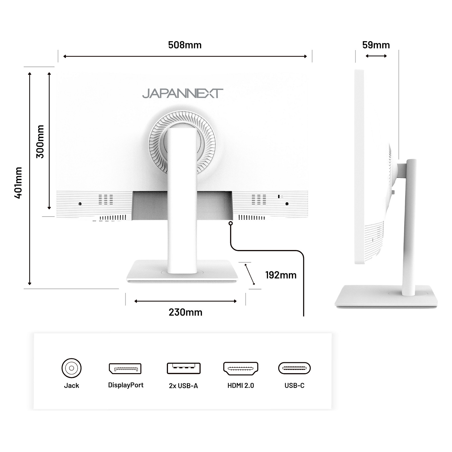 Monitor JapanNext JN-IPS2152FHDR-T / 21,5"/ Full HD IPS LED Touch / 75Hz / 8ms / HDMI+DP - Bardhë - Figura 5