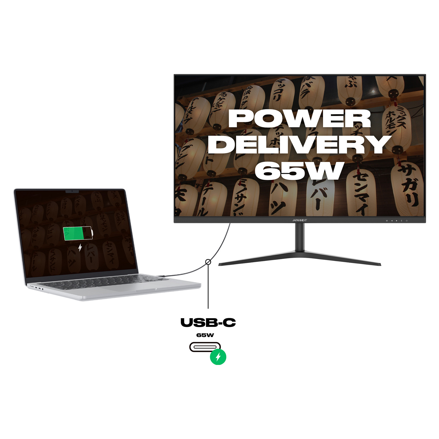 Monitor JapanNext JN-IPS27WQHDR-C65W / 27"/ Wide Quad HD IPS LCD / 75Hz / 5ms / HDMI+DP - Zezë - Figura 4