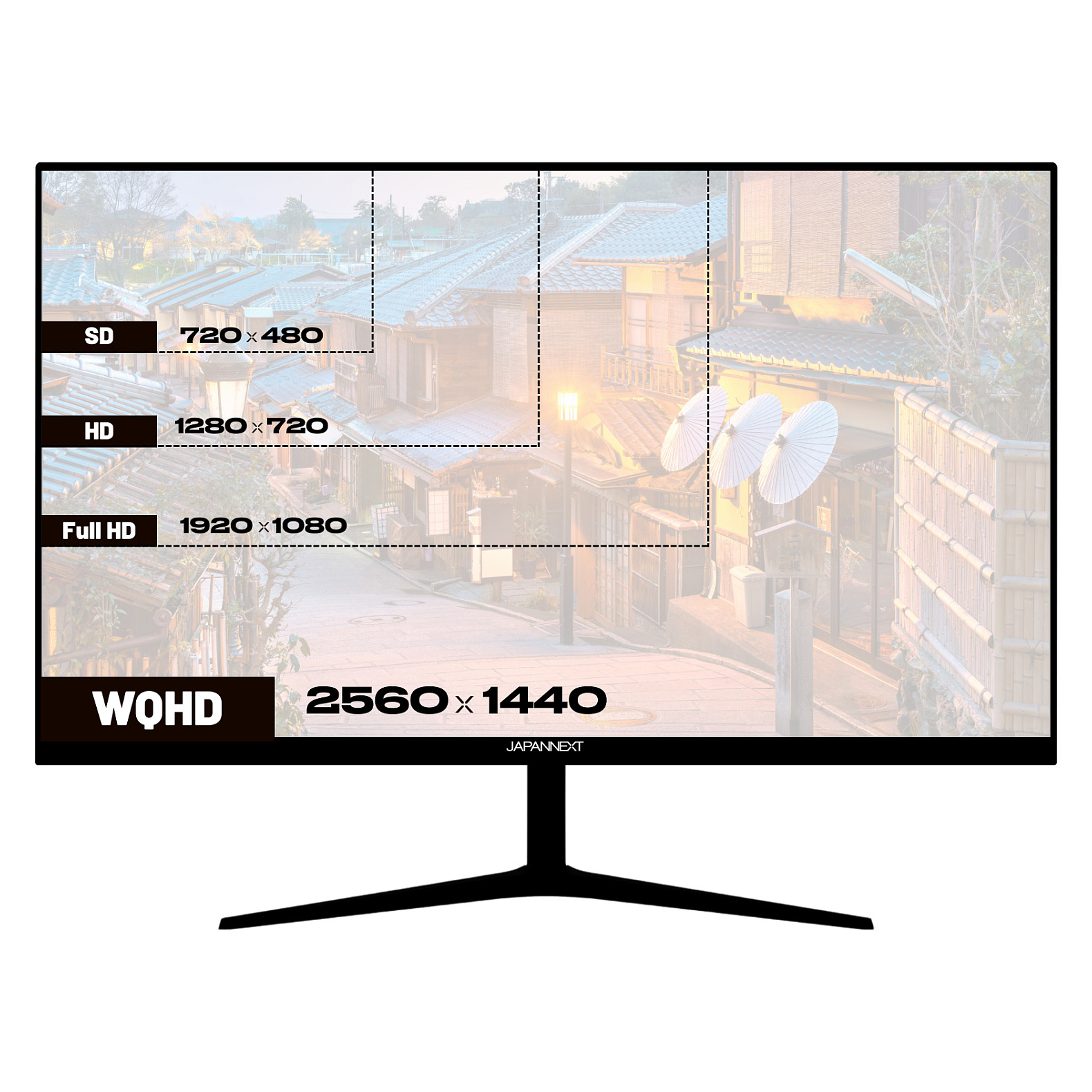 Monitor JapanNext JN-IPS27WQHDR-C65W / 27"/ Wide Quad HD IPS LCD / 75Hz / 5ms / HDMI+DP - Zezë - Figura 5