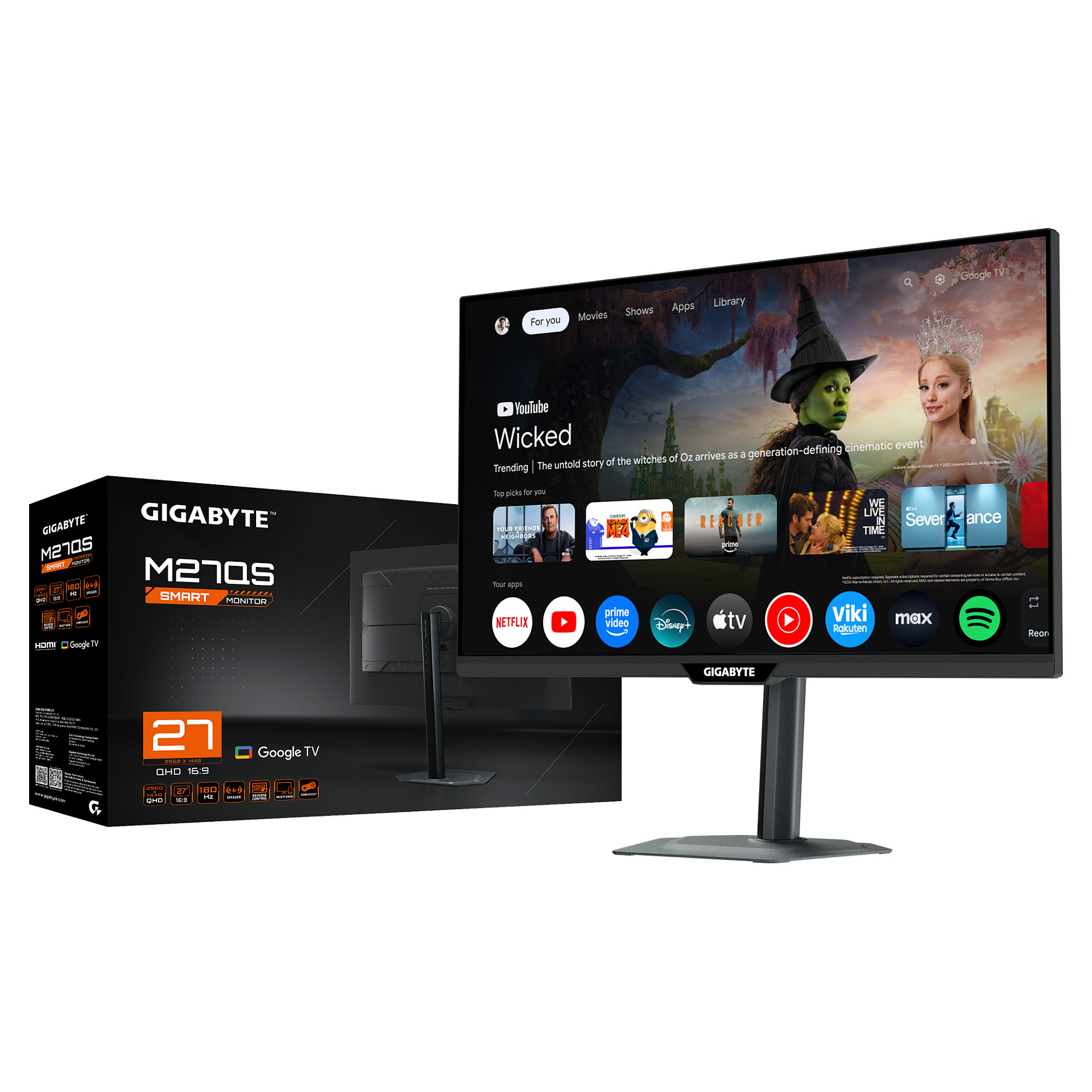 Monitor Gaming GigaByte M27QS / 27"/ Quad HD SS-IPS LED / 180Hz / 1ms / HDMI+DP- Zezë - Figura 5