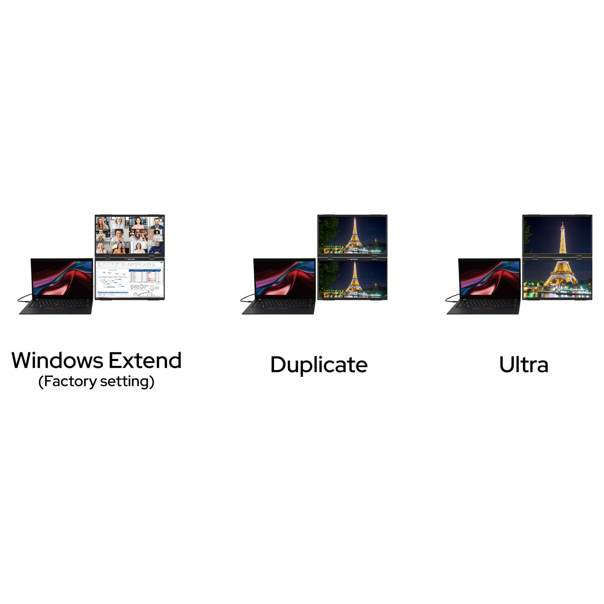 Monitor Verbatim Portable Dual / 15.6"/ Full HD IPS / LCD / 60Hz / 10ms / HDMI+USB - Zezë - Figura 2