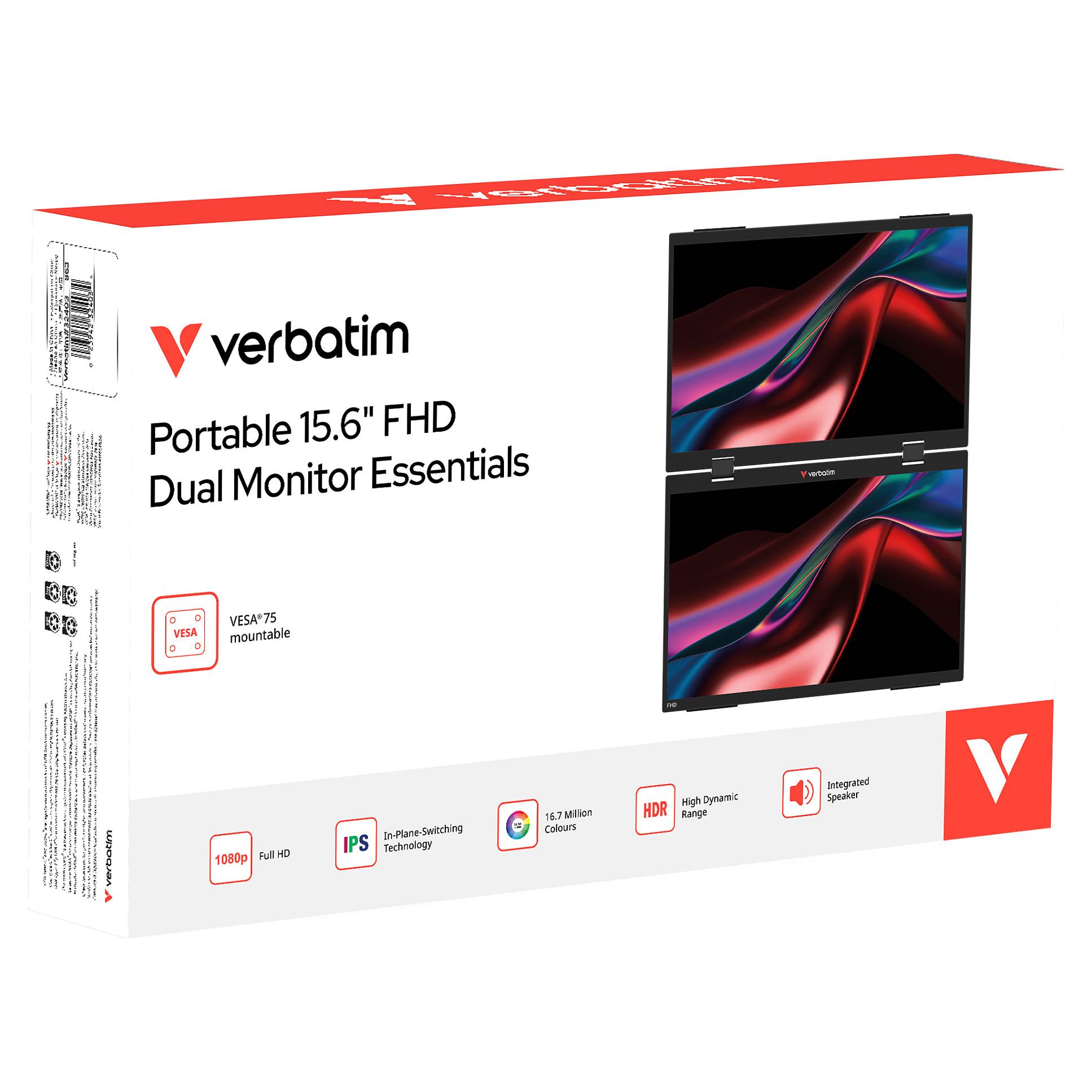 Monitor Verbatim Portable Dual / 15.6"/ Full HD IPS / LCD / 60Hz / 10ms / HDMI+USB - Zezë - Figura 4
