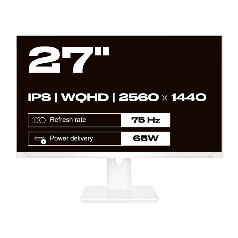 Monitor JapanNext / 27"/ Quad HD IPS / LED / 75Hz / 8ms / HDMI+USB+DP - Bardhë - Figura 2