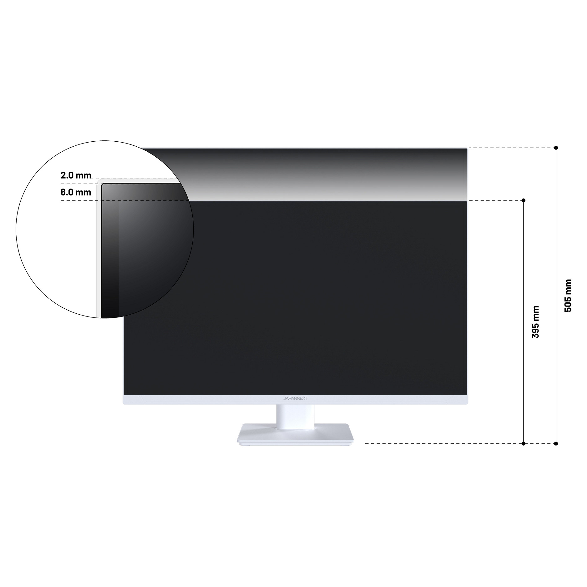 Monitor JapanNext / 27"/ Quad HD IPS / LED / 75Hz / 8ms / HDMI+USB+DP - Bardhë - Figura 4
