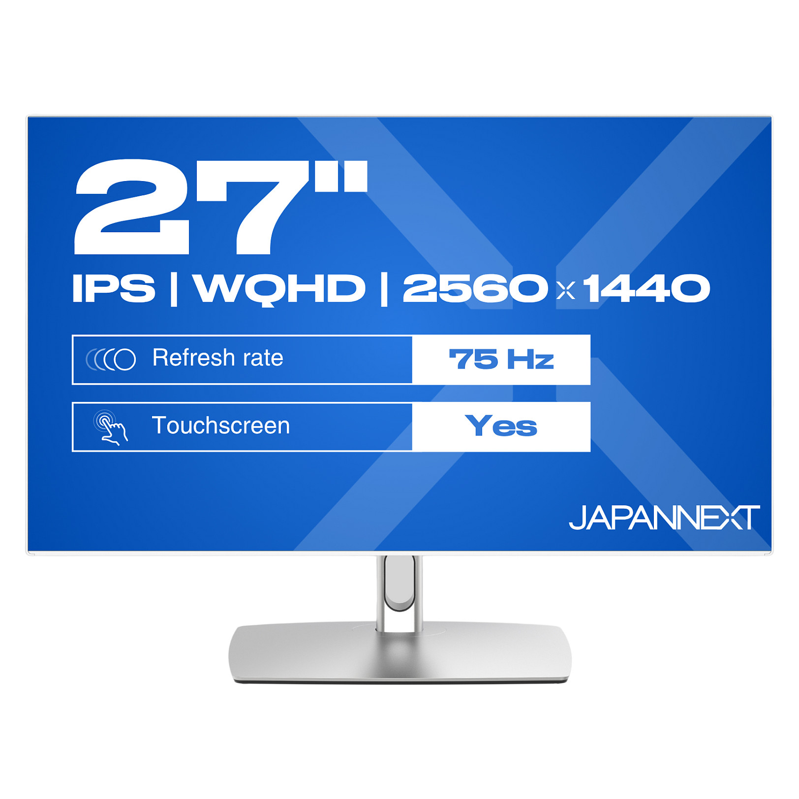Monitor JapanNext JN-IPS27WQHDR-C65W-FLD-T / 27"/ WQHD IPS LCD Touch / 75Hz / 8ms / HDMI+DP - Argjendi - Figura 2