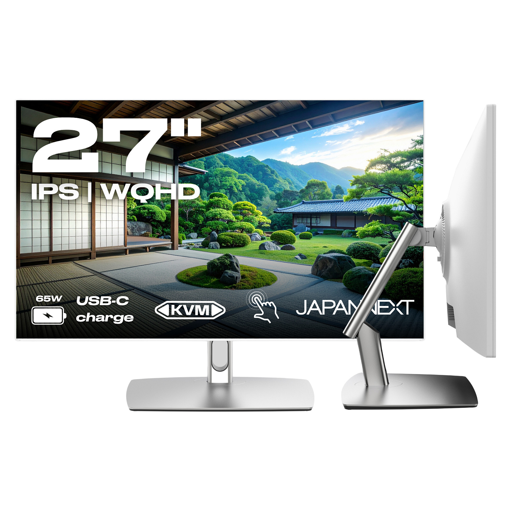 Monitor JapanNext JN-IPS27WQHDR-C65W-FLD-T / 27"/ WQHD IPS LCD Touch / 75Hz / 8ms / HDMI+DP - Argjendi - Figura 5