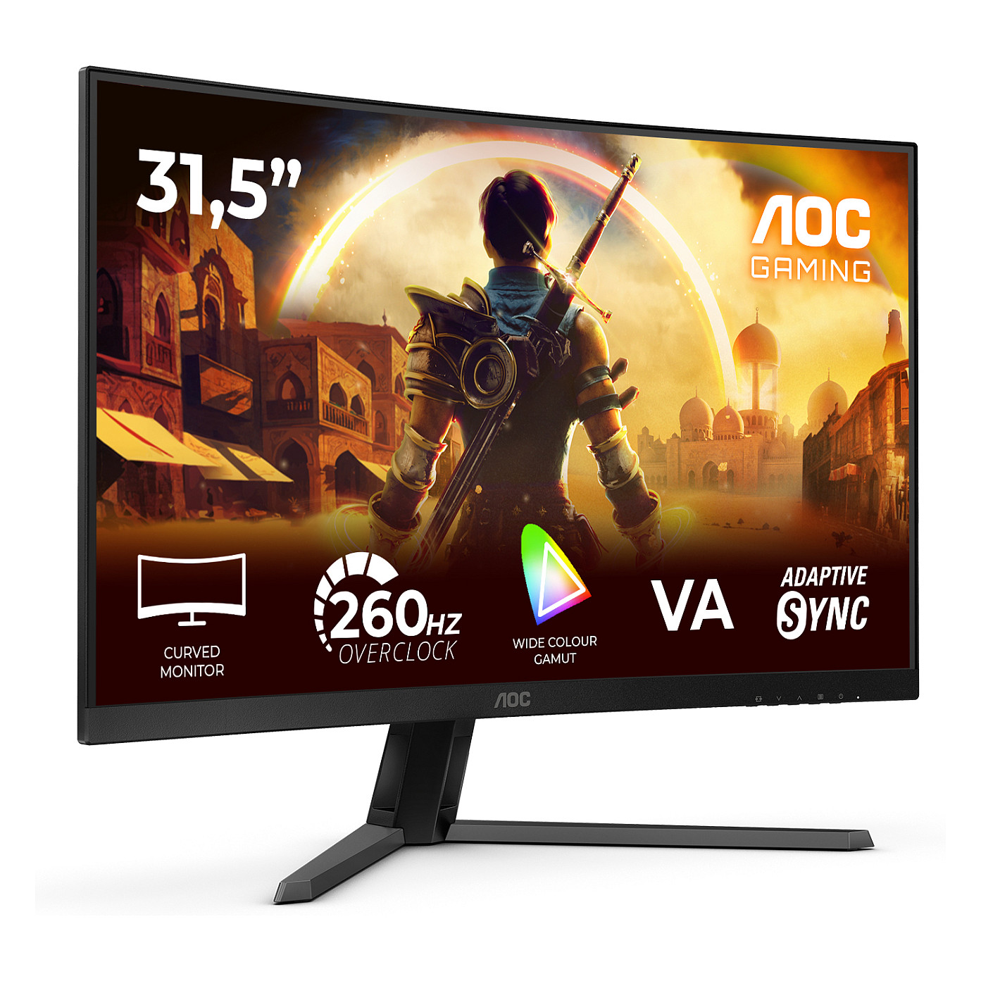 Monitor Gaming AOC C32G42ZE / 31.5"/ Full HD VA / LED / Curved / 260Hz / 4ms / HDMI+DP - Zezë - Figura 2