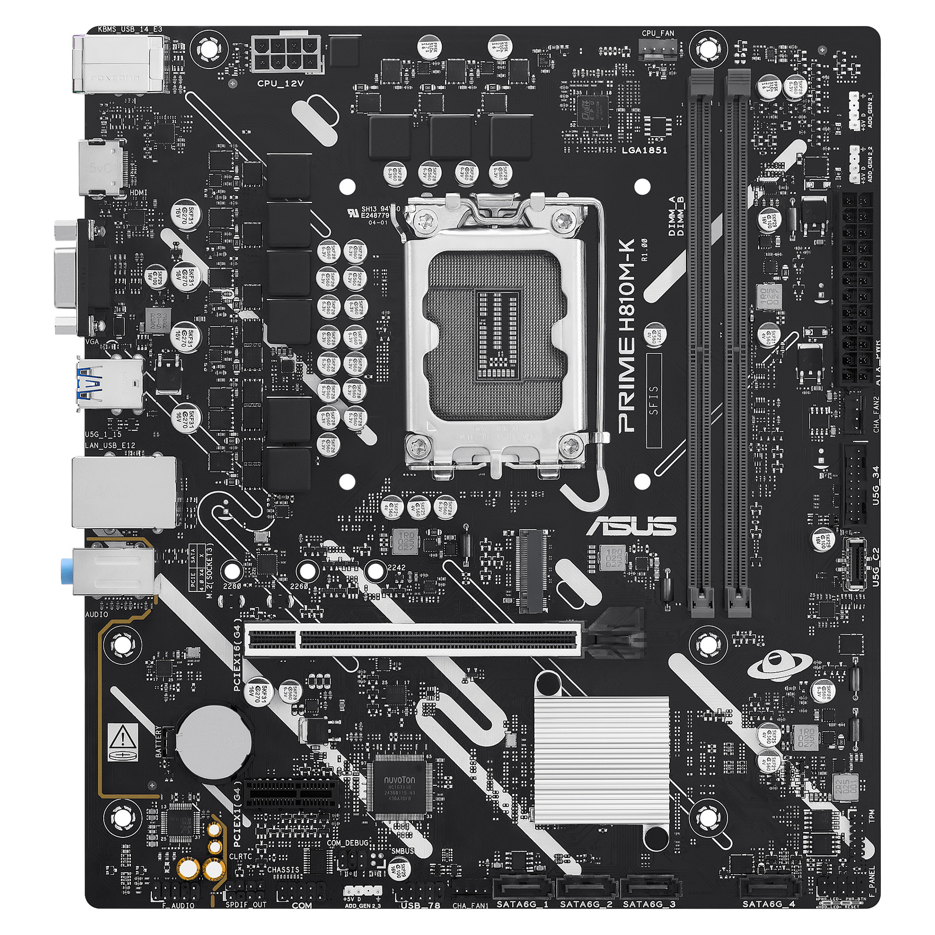 Pllakë Amë Intel ASUS PRIME H810M‑K / LGA1851 / DDR5 / mATX