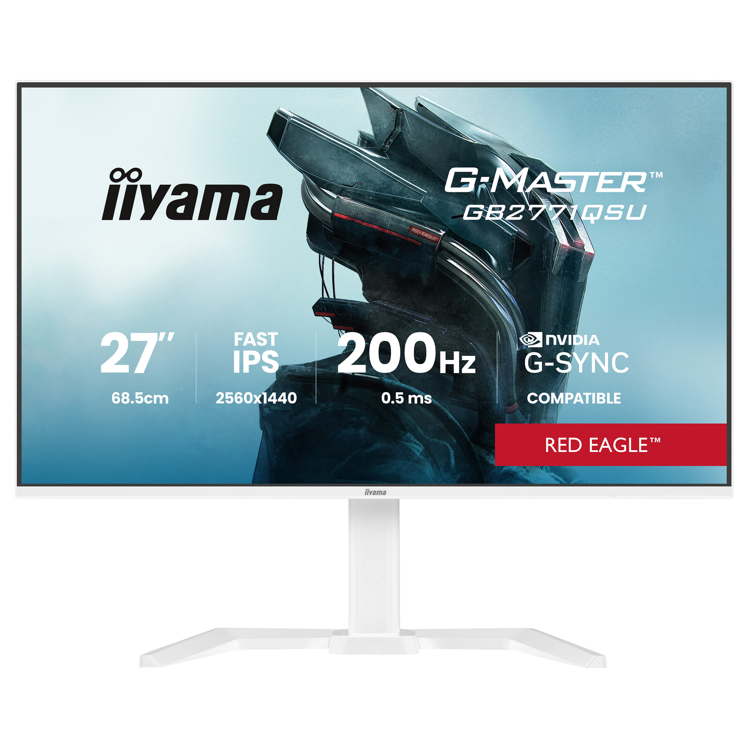 Monitor Gaming iiyama G-MASTER GB2771QSU-W1 / 27"/ Wide Quad HD Fast IPS / 200Hz / 2ms / HDMI+USB+DP+HDCP - Bardhë - Figura 2