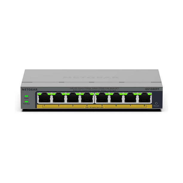 NETGEAR GS108EPP Easy Smart 8-Port Gigabit PoE+ Switch 123W with Smart Management - Figura 2