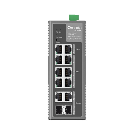 TP-Link Omada IES210GPP 10-Port Gigabit Industrial Easy Managed Switch 6x PoE+ 2x PoE++ 2x SFP 240W - Figura 2
