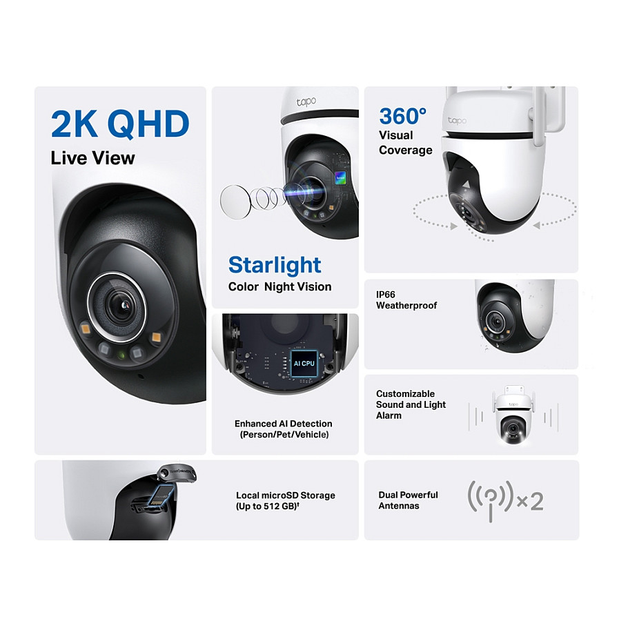 Kamera Sigurie IP CCTV TP-Link Tapo C520WS Outdoor Wi-Fi - Bardhë - Figura 2