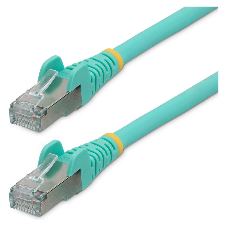 StarTech CAT6a 0.5m S/FTP LSZH Patch Cable 10GbE 500MHz 100W PoE++ Ethernet Network Cable Aqua